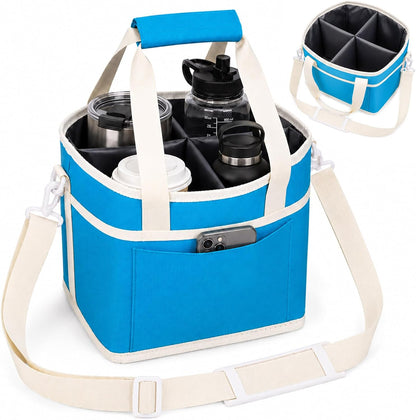Structured Drink Carrier Bag, Family Size 4 Compartment Drink Bag