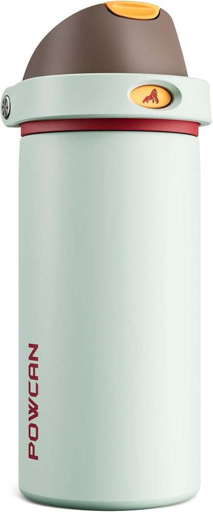 24 oz Stainless Steel Water Bottle: 2-in-1 Push-Button Spout & Quick-Flip Straw, Leakproof, Cold 24Hrs, Fits Car Cup Holder, Insulated Vacuum Flask for Sports, Trip, School Gift (Storm Hammer) - Colors B