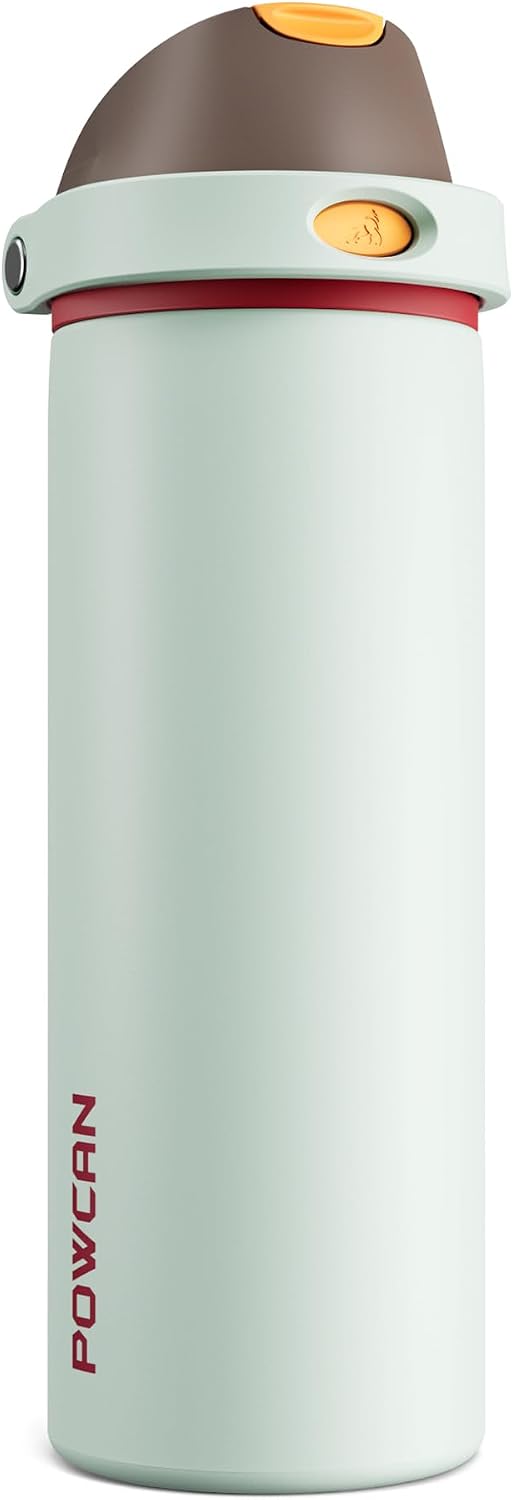 24 oz Stainless Steel Water Bottle: 2-in-1 Push-Button Spout & Quick-Flip Straw, Leakproof, Cold 24Hrs, Fits Car Cup Holder, Insulated Vacuum Flask for Sports, Trip, School Gift (Storm Hammer) - Colors B