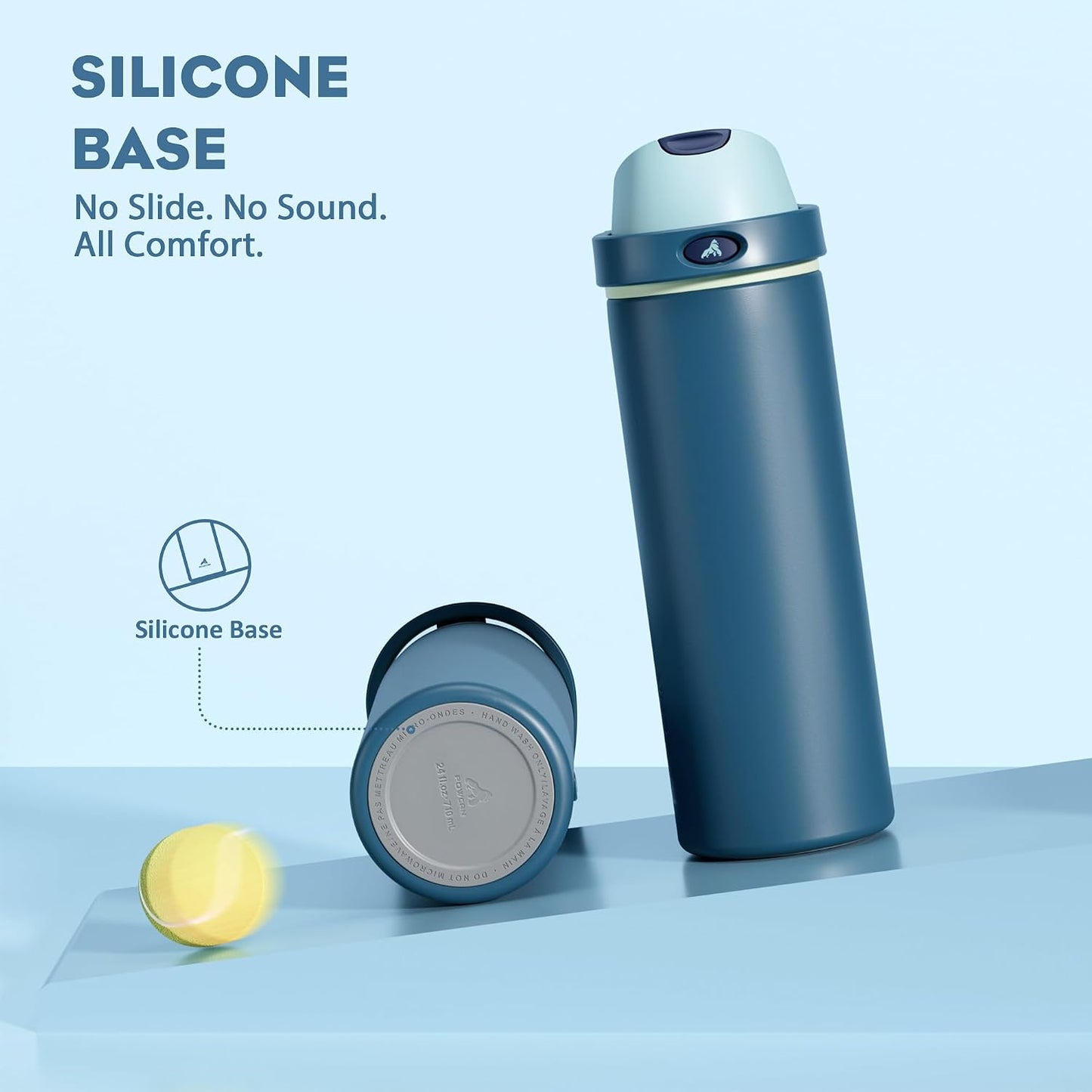 24 oz Stainless Steel Water Bottle: 2-in-1 Push-Button Spout & Quick-Flip Straw, Leakproof, Cold 24Hrs, Fits Car Cup Holder, Insulated Vacuum Flask for Sports, Trip, School Gift (Storm Hammer) - Colors B