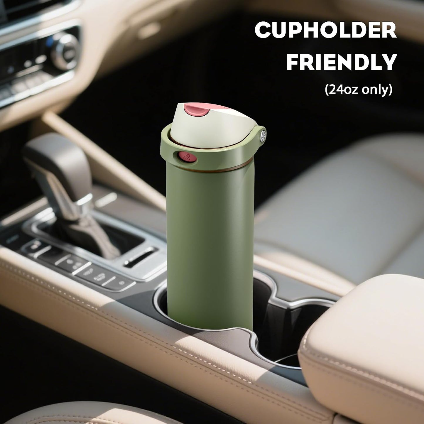 24 oz Stainless Steel Water Bottle: 2-in-1 Push-Button Spout & Quick-Flip Straw, Leakproof, Cold 24Hrs, Fits Car Cup Holder, Insulated Vacuum Flask for Sports, Trip, School Gift (Storm Hammer) - Colors B