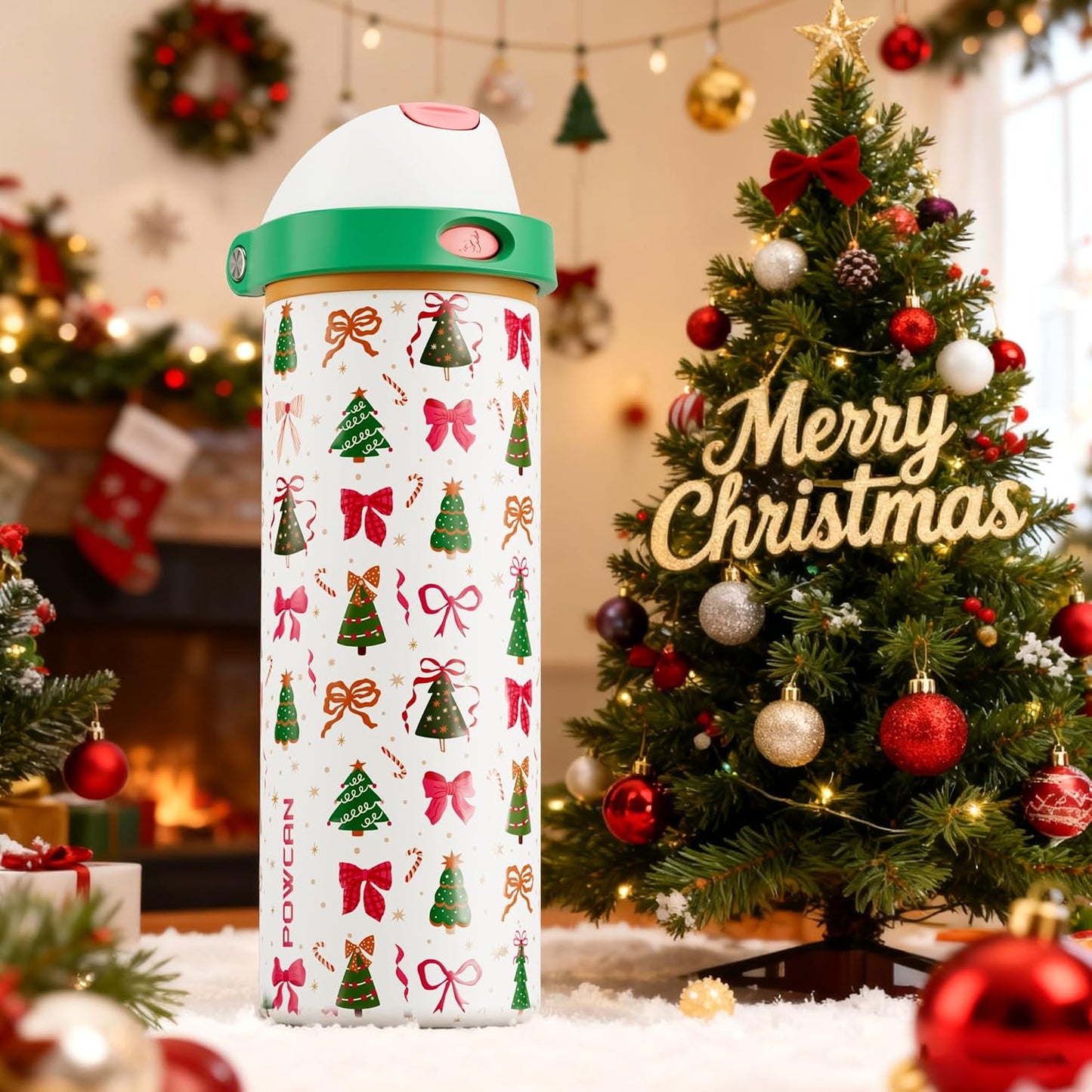 24 oz Stainless Steel Water Bottle: 2-in-1 Push-Button Spout & Quick-Flip Straw, Leakproof, Cold 24Hrs, Fits Car Cup Holder, Insulated Vacuum Flask for Sports, Trip, School Gift (Storm Hammer) - Colors B