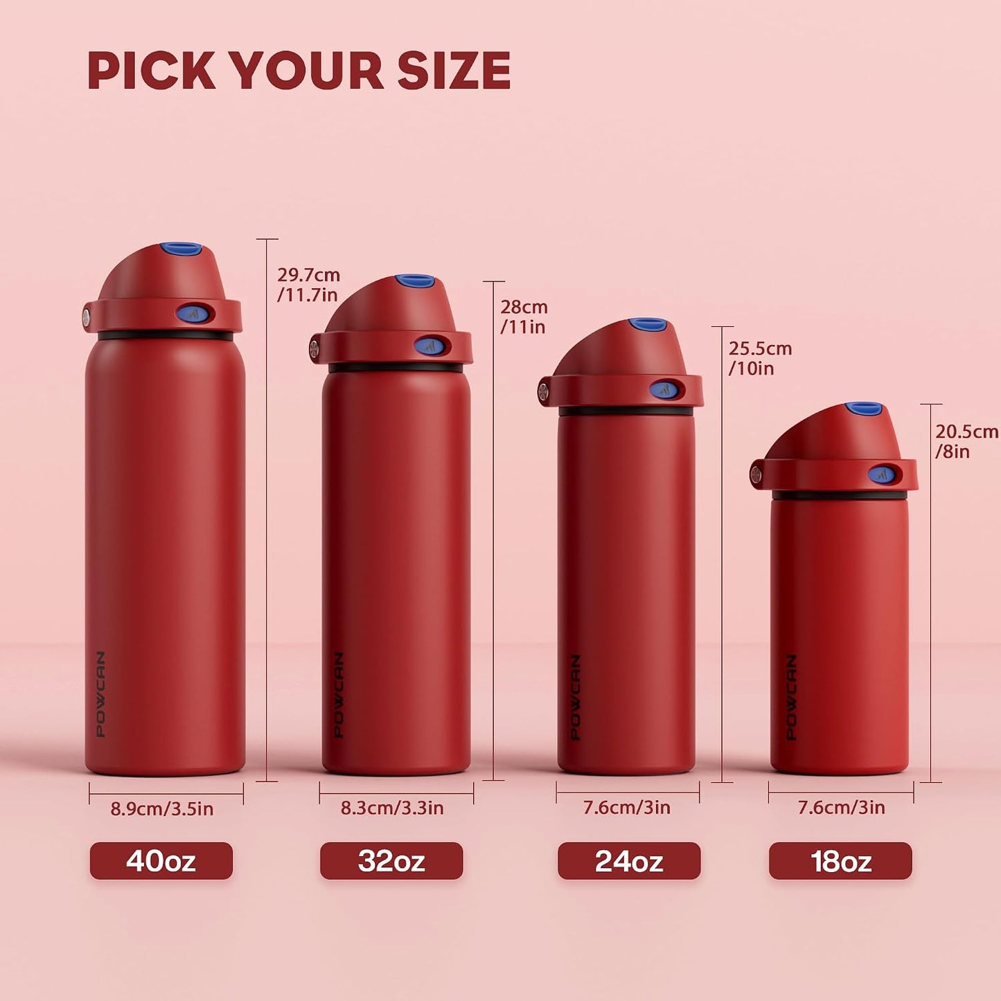24 oz Stainless Steel Water Bottle: 2-in-1 Push-Button Spout & Quick-Flip Straw, Leakproof, Cold 24Hrs, Fits Car Cup Holder, Insulated Vacuum Flask for Sports, Trip, School Gift (Storm Hammer) - Colors B