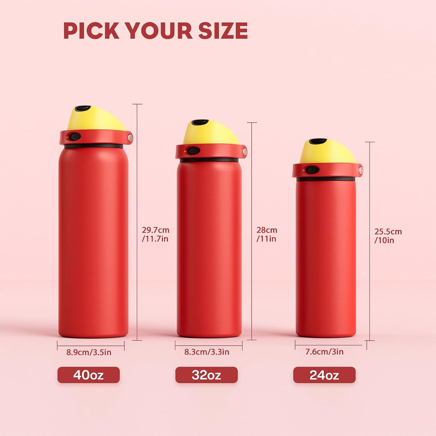 24 oz Stainless Steel Water Bottle: 2-in-1 Push-Button Spout & Quick-Flip Straw, Leakproof, Cold 24Hrs, Fits Car Cup Holder, Insulated Vacuum Flask for Sports, Trip, School Gift (Storm Hammer) - Colors B