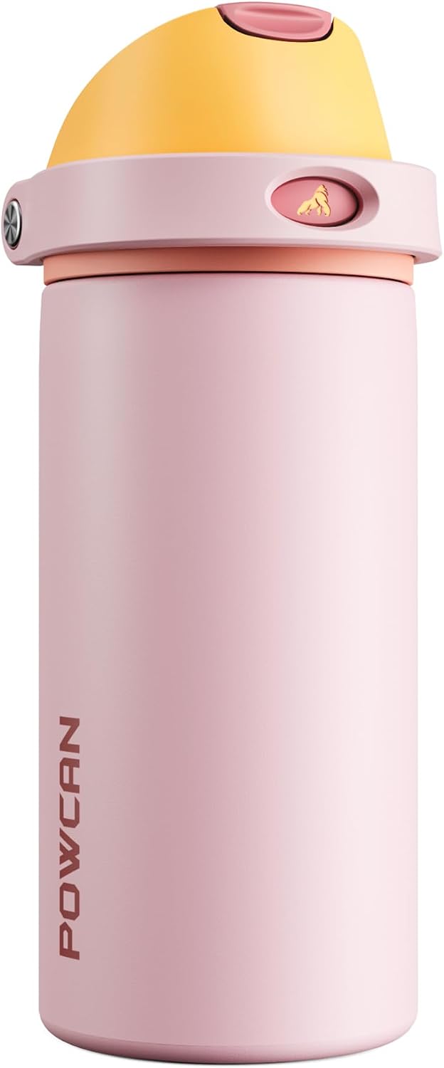 24 oz Stainless Steel Water Bottle: 2-in-1 Push-Button Spout & Quick-Flip Straw, Leakproof, Cold 24Hrs, Fits Car Cup Holder, Insulated Vacuum Flask for Sports, Trip, School Gift (Storm Hammer) - Colors B