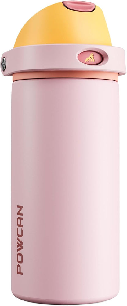 24 oz Stainless Steel Water Bottle: 2-in-1 Push-Button Spout & Quick-Flip Straw, Leakproof, Cold 24Hrs, Fits Car Cup Holder, Insulated Vacuum Flask for Sports, Trip, School Gift (Storm Hammer) - Colors B