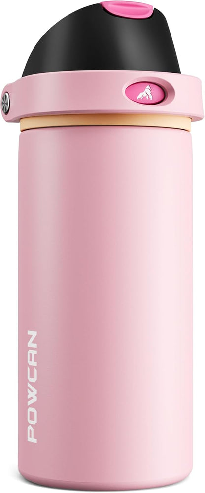 24 oz Stainless Steel Water Bottle: 2-in-1 Push-Button Spout & Quick-Flip Straw, Leakproof, Cold 24Hrs, Fits Car Cup Holder, Insulated Vacuum Flask for Sports, Trip, School Gift (Storm Hammer) - Colors B