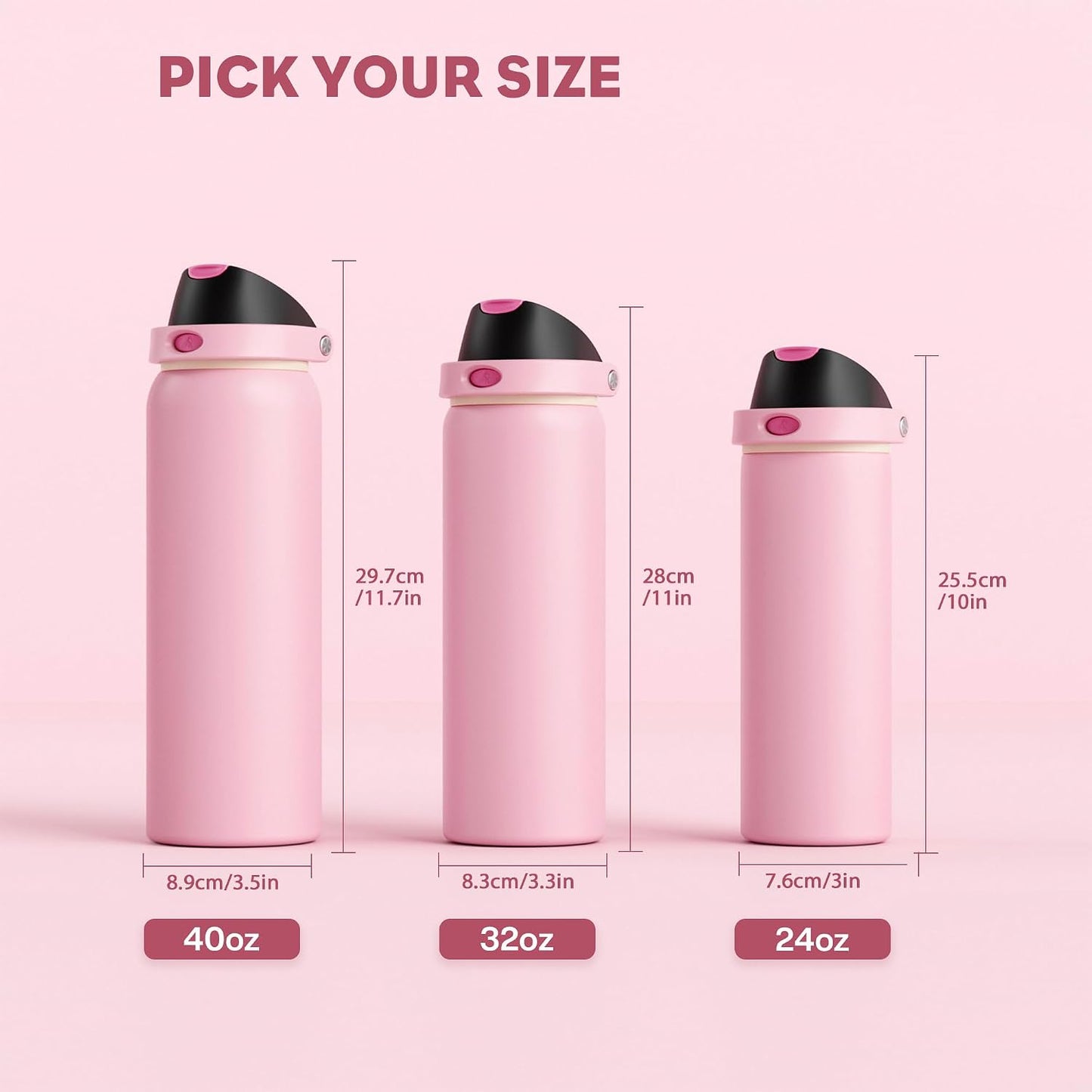 24 oz Stainless Steel Water Bottle: 2-in-1 Push-Button Spout & Quick-Flip Straw, Leakproof, Cold 24Hrs, Fits Car Cup Holder, Insulated Vacuum Flask for Sports, Trip, School Gift (Storm Hammer) - Colors B