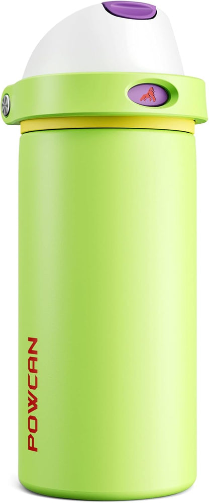 24 oz Stainless Steel Water Bottle: 2-in-1 Push-Button Spout & Quick-Flip Straw, Leakproof, Cold 24Hrs, Fits Car Cup Holder, Insulated Vacuum Flask for Sports, Trip, School Gift (Storm Hammer) - Colors B