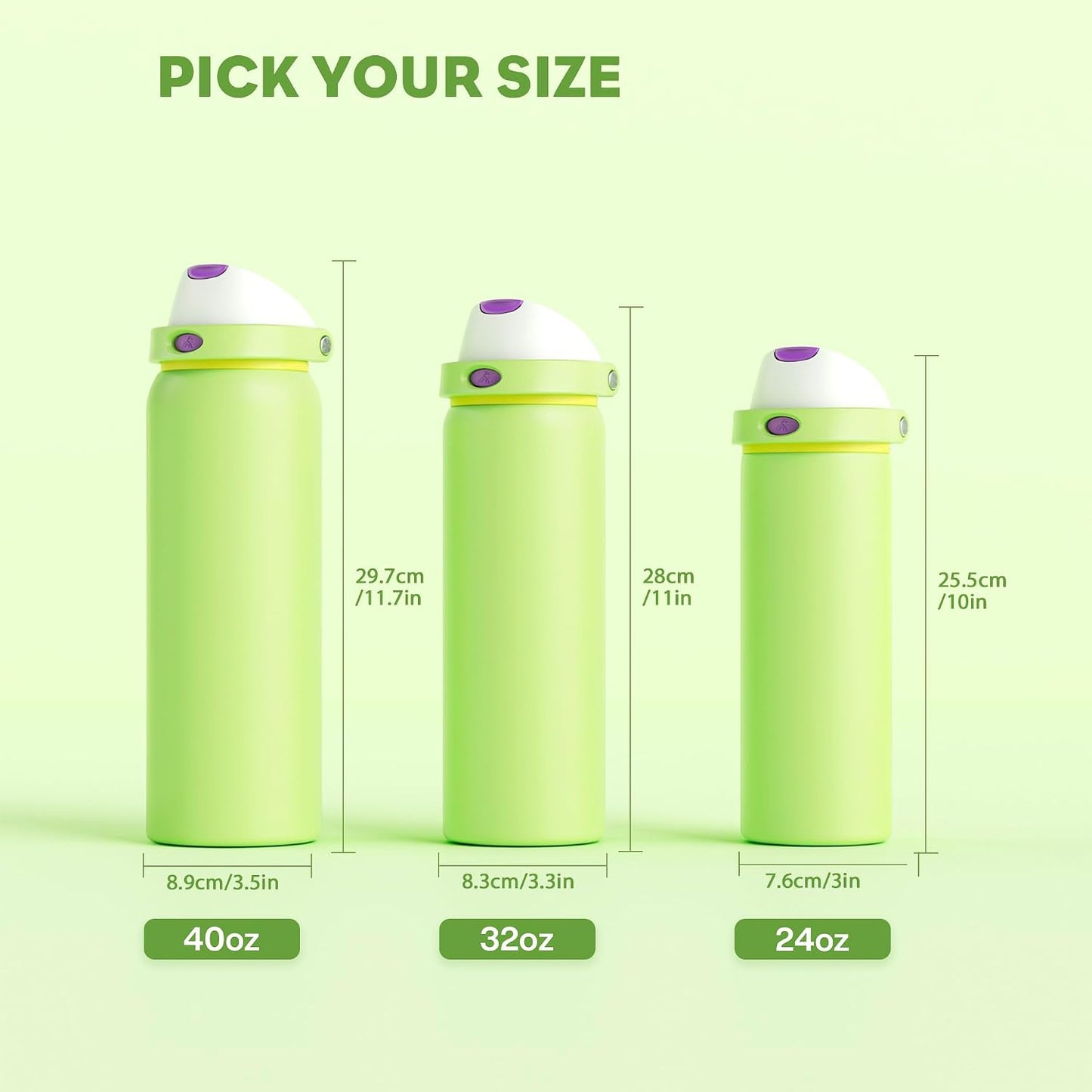 24 oz Stainless Steel Water Bottle: 2-in-1 Push-Button Spout & Quick-Flip Straw, Leakproof, Cold 24Hrs, Fits Car Cup Holder, Insulated Vacuum Flask for Sports, Trip, School Gift (Storm Hammer) - Colors B