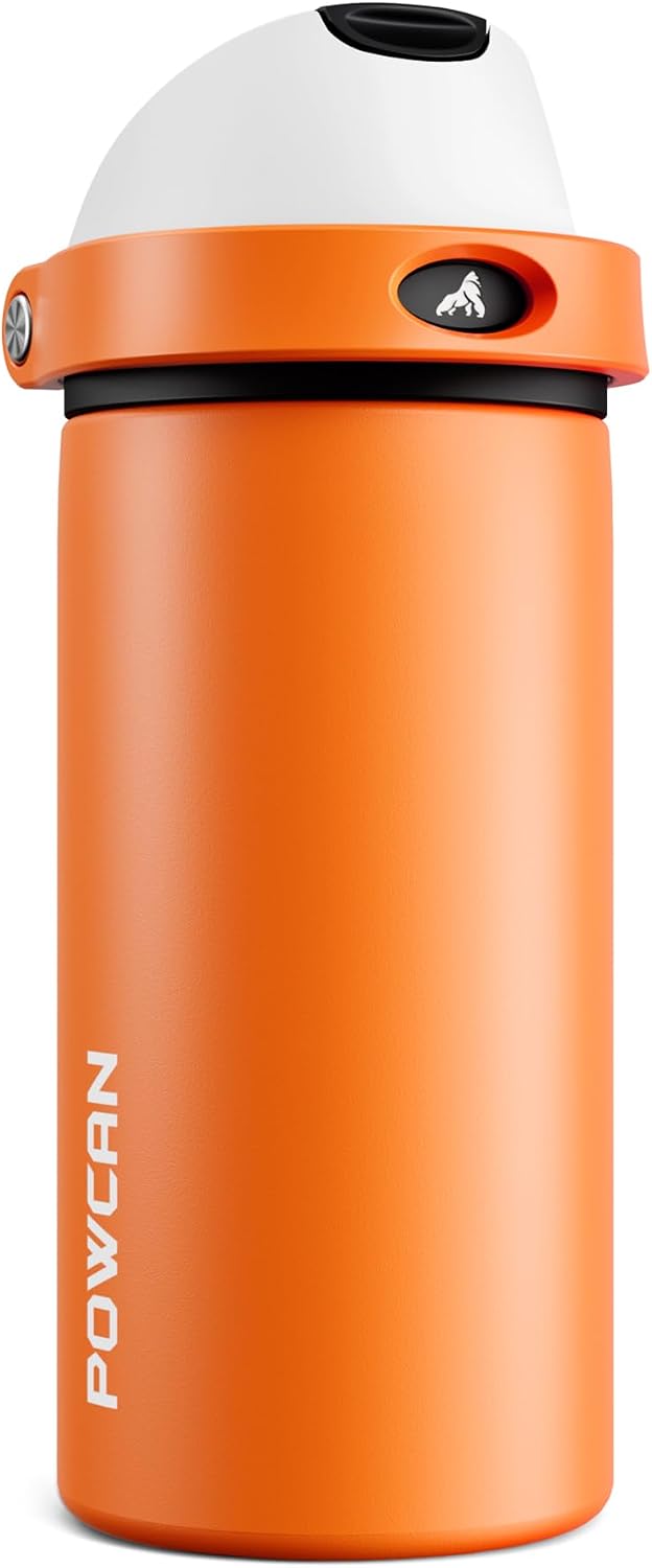 24 oz Stainless Steel Water Bottle: 2-in-1 Push-Button Spout & Quick-Flip Straw, Leakproof, Cold 24Hrs, Fits Car Cup Holder, Insulated Vacuum Flask for Sports, Trip, School Gift (Storm Hammer) - Colors B
