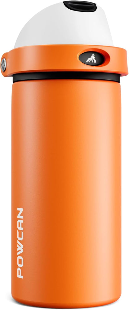 24 oz Stainless Steel Water Bottle: 2-in-1 Push-Button Spout & Quick-Flip Straw, Leakproof, Cold 24Hrs, Fits Car Cup Holder, Insulated Vacuum Flask for Sports, Trip, School Gift (Storm Hammer) - Colors B
