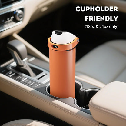 24 oz Stainless Steel Water Bottle: 2-in-1 Push-Button Spout & Quick-Flip Straw, Leakproof, Cold 24Hrs, Fits Car Cup Holder, Insulated Vacuum Flask for Sports, Trip, School Gift (Storm Hammer) - Colors B