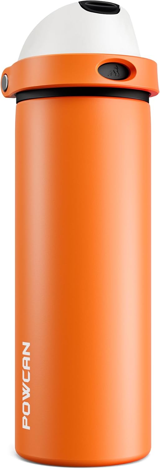 24 oz Stainless Steel Water Bottle: 2-in-1 Push-Button Spout & Quick-Flip Straw, Leakproof, Cold 24Hrs, Fits Car Cup Holder, Insulated Vacuum Flask for Sports, Trip, School Gift (Storm Hammer) - Colors B