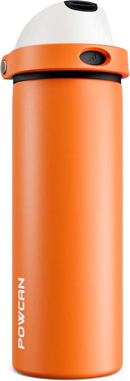 24 oz Stainless Steel Water Bottle: 2-in-1 Push-Button Spout & Quick-Flip Straw, Leakproof, Cold 24Hrs, Fits Car Cup Holder, Insulated Vacuum Flask for Sports, Trip, School Gift (Storm Hammer) - Colors B