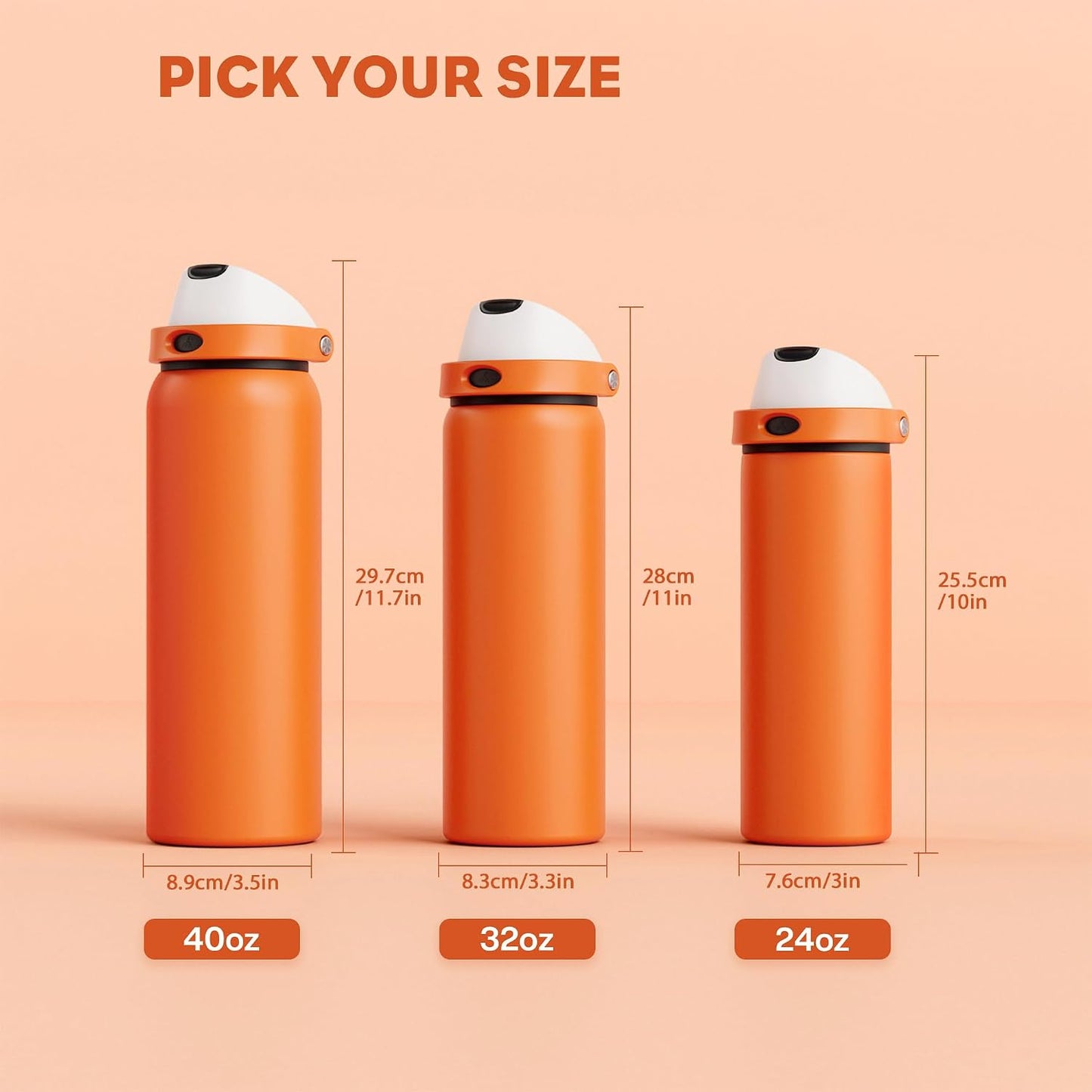 24 oz Stainless Steel Water Bottle: 2-in-1 Push-Button Spout & Quick-Flip Straw, Leakproof, Cold 24Hrs, Fits Car Cup Holder, Insulated Vacuum Flask for Sports, Trip, School Gift (Storm Hammer) - Colors B