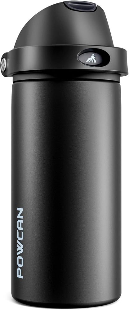 24 oz Stainless Steel Water Bottle: 2-in-1 Push-Button Spout & Quick-Flip Straw, Leakproof, Cold 24Hrs, Fits Car Cup Holder, Insulated Vacuum Flask for Sports, Trip, School Gift (Storm Hammer) - Colors B