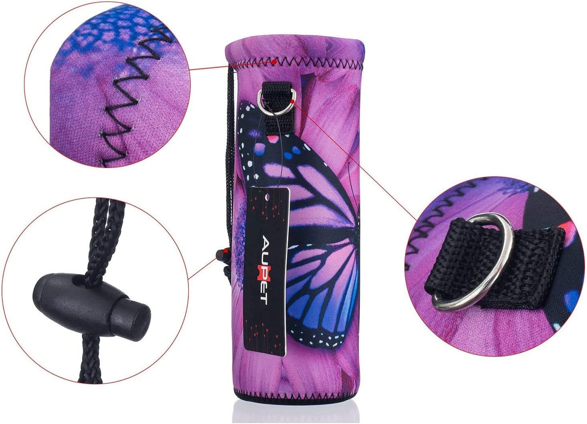 Water Bottle Carrier,Insulated Neoprene Water bottle Holder Bag Case Pouch Cover 1000ML or 750ML,Adjustable Shoulder Strap, Great for Stainless Steel and Plastic Bottles