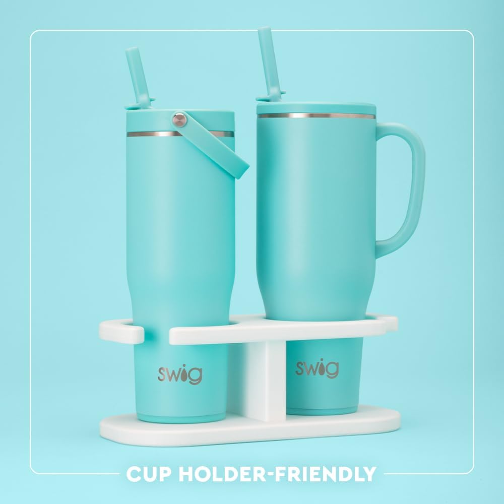40oz Mega Mug, 40 oz Tumbler with Handle and Straw, Cup Holder Friendly, Dishwasher Safe, Extra Large Insulated Tumbler, Stainless Steel (Pickleball)