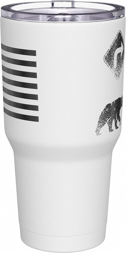 Right 2 Bear Arms - Coffee Tumbler - American Flag Coffee Travel Mug - Engraved Tumbler - Double Insulated Tumbler - 30 oz