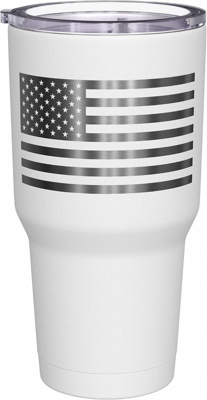 Right 2 Bear Arms - Coffee Tumbler - American Flag Coffee Travel Mug - Engraved Tumbler - Double Insulated Tumbler - 30 oz