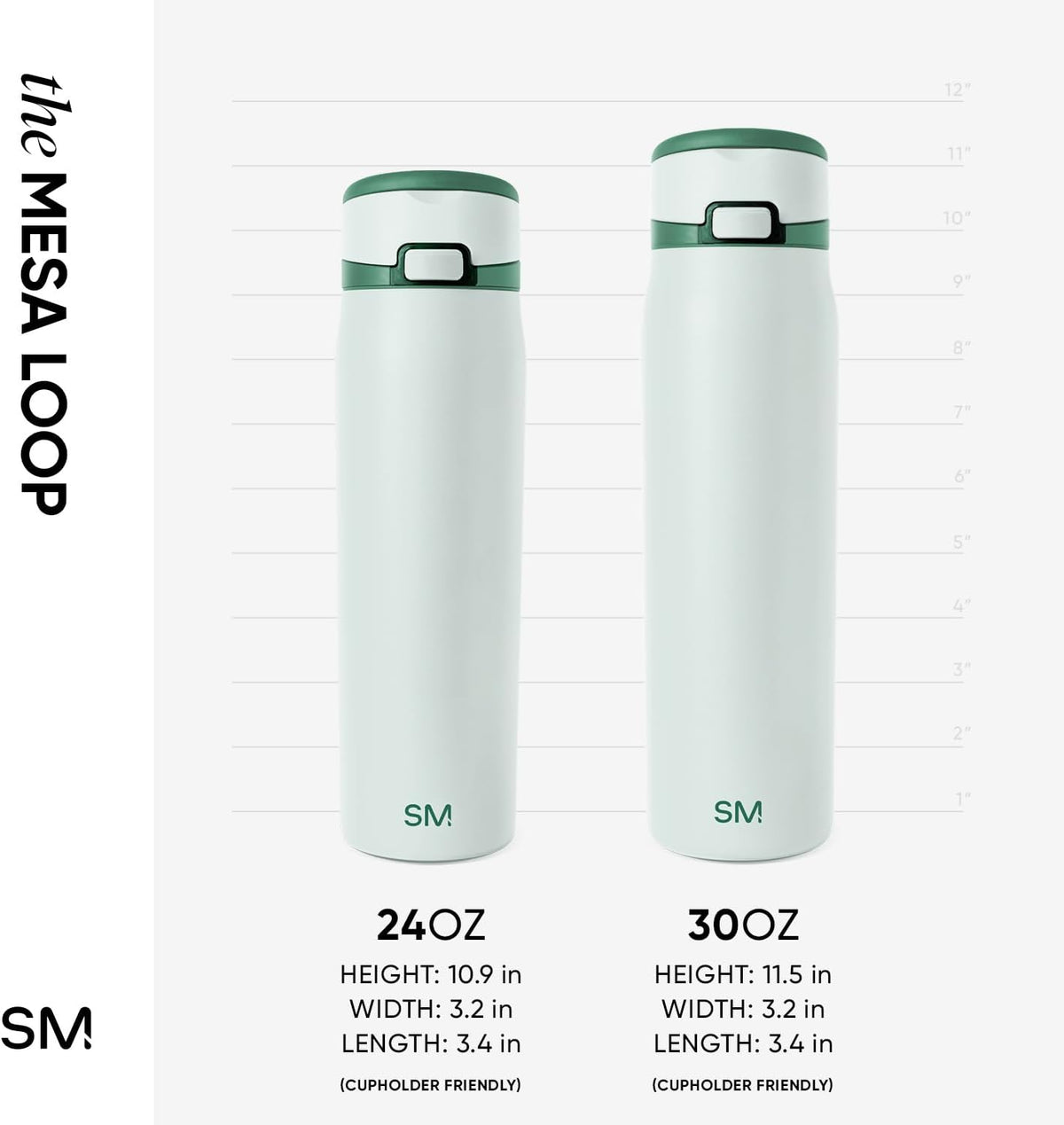 Water Bottle with Straw & Handle | 24oz | Blue | Mesa Loop Insulated Water Bottle for School, Sports, Travel | Leak Proof, Stainless Steel | Snow Day - Colors A