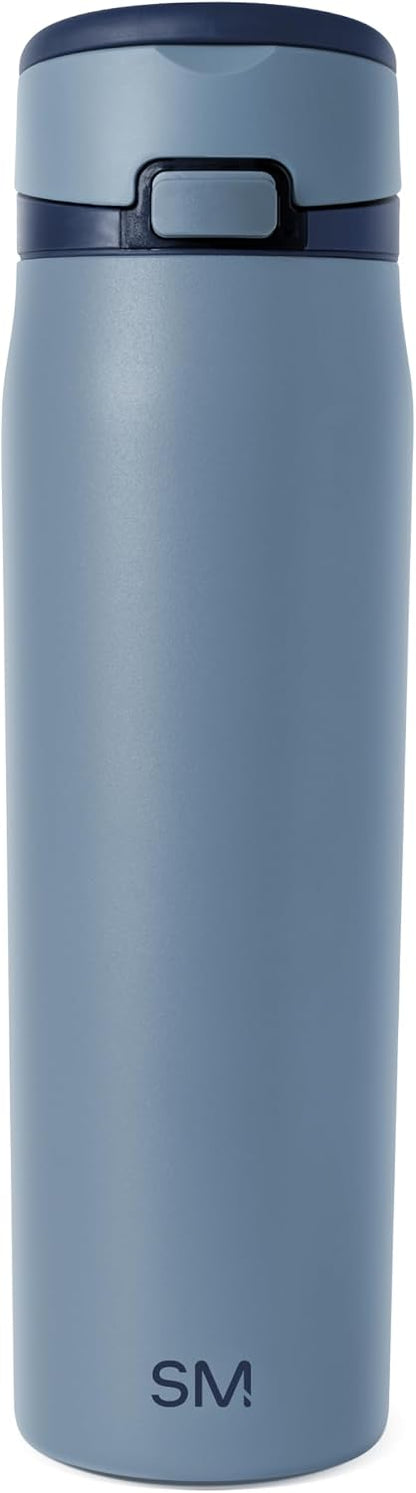 Water Bottle with Straw & Handle | 24oz | Blue | Mesa Loop Insulated Water Bottle for School, Sports, Travel | Leak Proof, Stainless Steel | Snow Day - Colors A