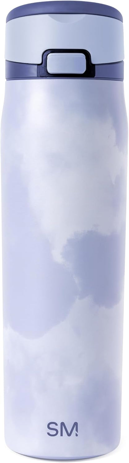 Water Bottle with Straw & Handle | 24oz | Blue | Mesa Loop Insulated Water Bottle for School, Sports, Travel | Leak Proof, Stainless Steel | Snow Day - Colors A