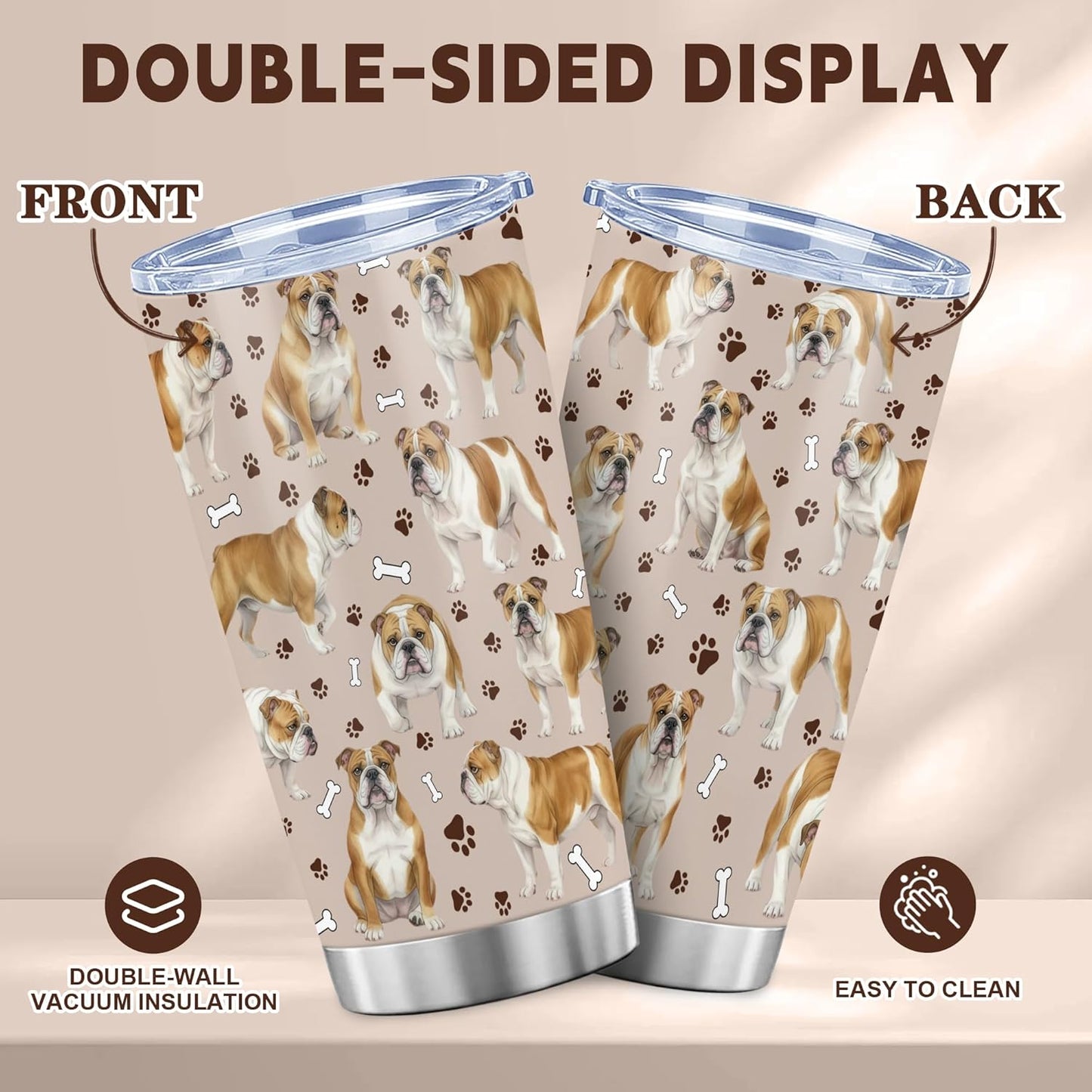 Beagle Gifts for Women Men, 40oz Stainless Steel Insulated Tumbler Travel Cup Mug, Funny and Unique Beagle Gifts for Dog Lover - Colors B