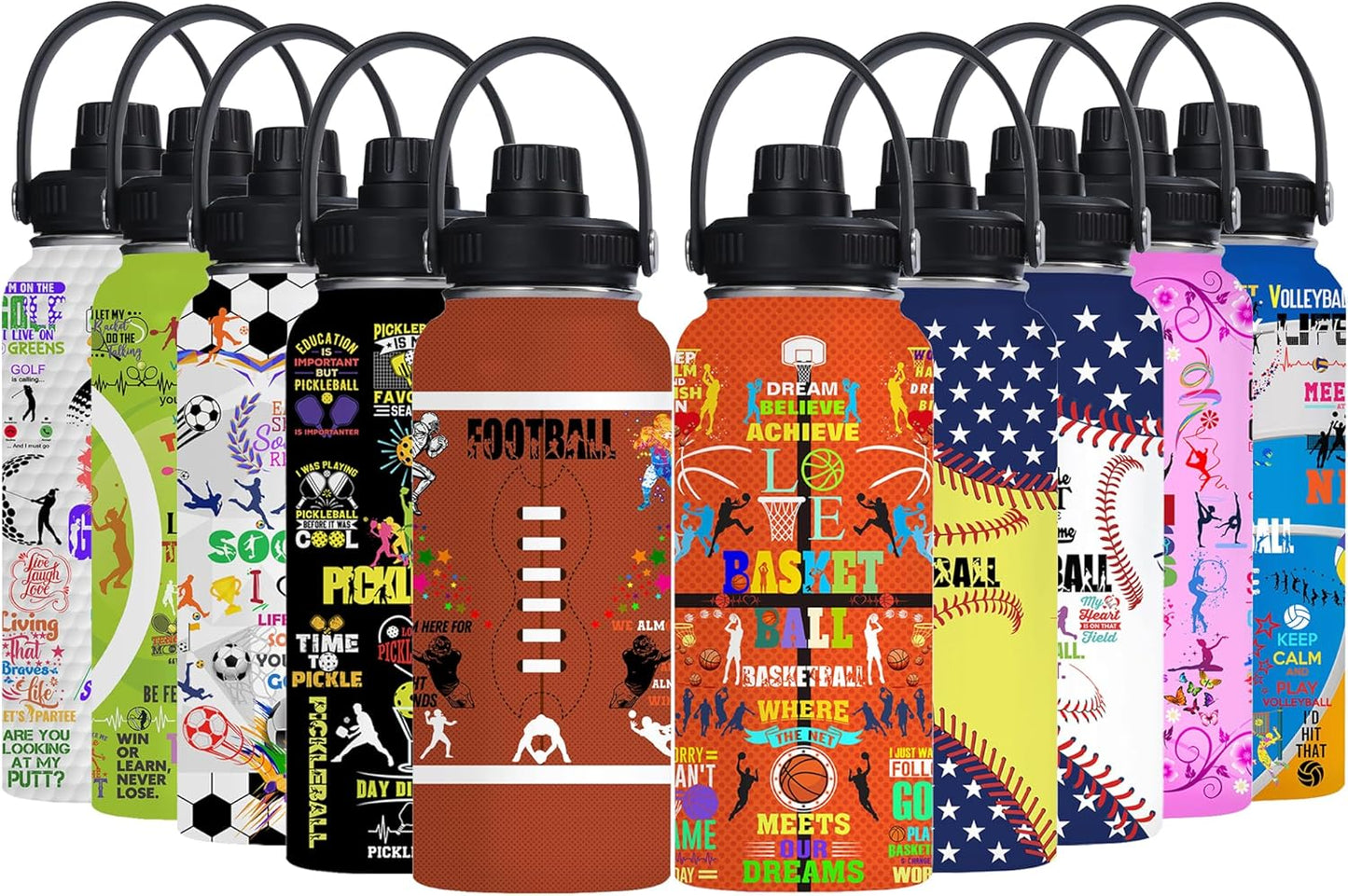 Pickleball Water Bottle 32oz Stainless Steel Insulated Vaccum with Lid, Pickleball Gifts for Pickleball Players, Pickleball Lovers, Women Girls Ladies
