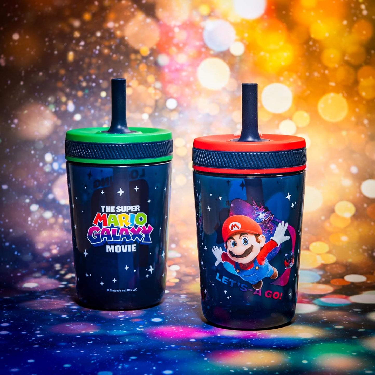 Zak Designs 15oz Bluey Kelso Tumbler Set, Leak-Proof Screw-On Lid with Straw Made of Durable Plastic and Silicone, Perfect Bundle for Kids, 2 Count (Pack of 1) - Colors A
