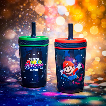 Zak Designs 15oz Bluey Kelso Tumbler Set, Leak-Proof Screw-On Lid with Straw Made of Durable Plastic and Silicone, Perfect Bundle for Kids, 2 Count (Pack of 1) - Colors A
