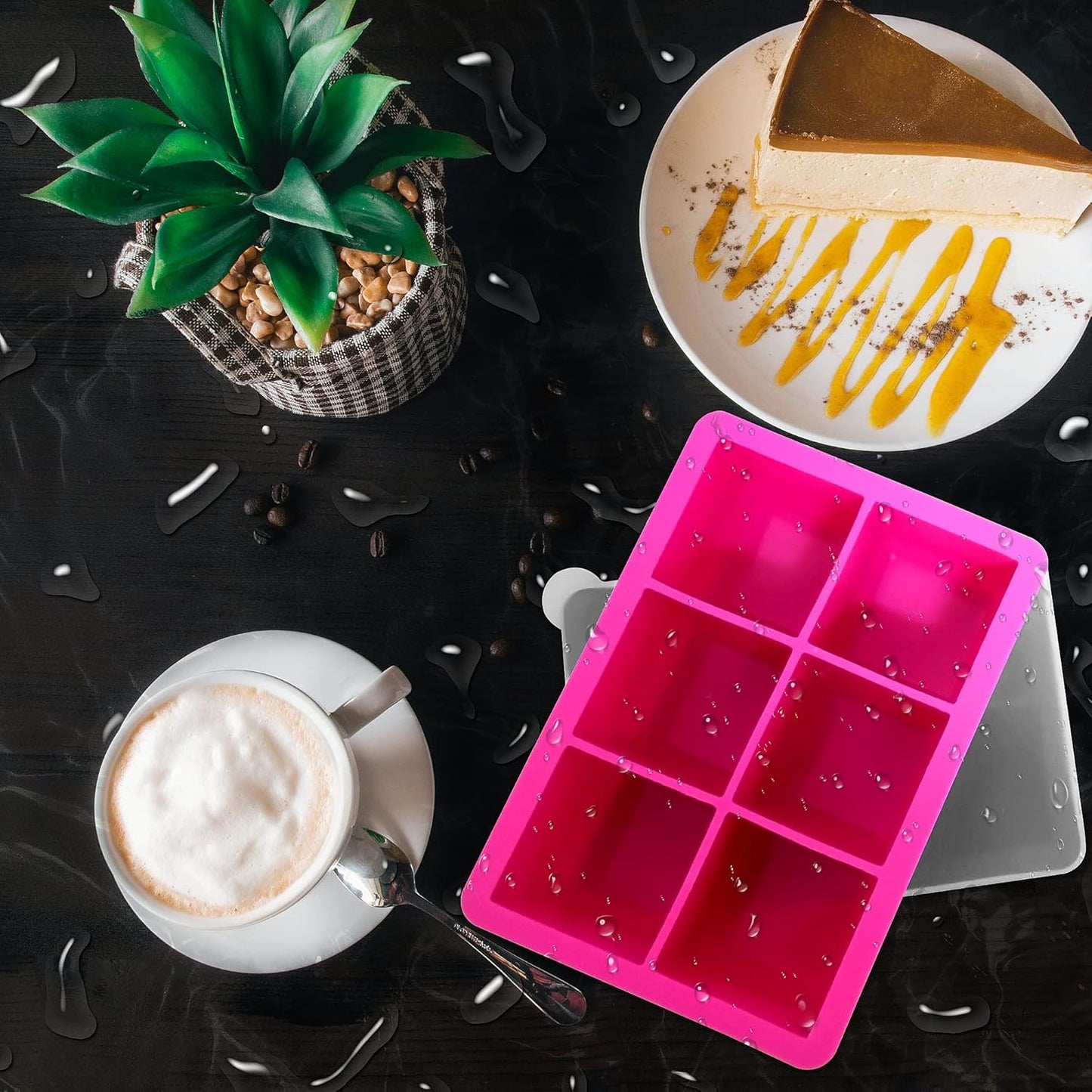 Excnorm Silicone Ice Cube Trays 3 Pack - Large Size Silicone Ice Cube Molds with Leak Proof Removable Lid Square Ice Cube Tray And BPA Free for Cocktail,Whiskey, Stackable Flexible Ice