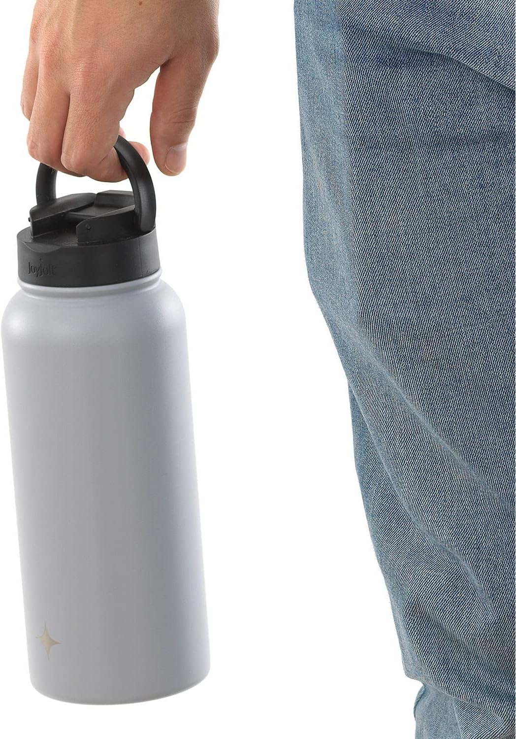JoyJolt Triple Insulated Water Bottle with Straw Lid AND Flip Lid! 22oz Water Bottle, 12 Hour Hot/Cold Vacuum Insulated Stainless Steel Water Bottle. BPA-Free Leakproof Water Bottles - Thermos Bottle