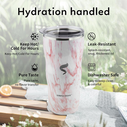 20Oz Insulated Tumbler With Straw And Lid, Stainless Steel Coffee Cup, Double Wall Vacuum Travel Mug,Spill proof Iced Coffee Tumbler, Beach tumbler, Green Red Tumbler