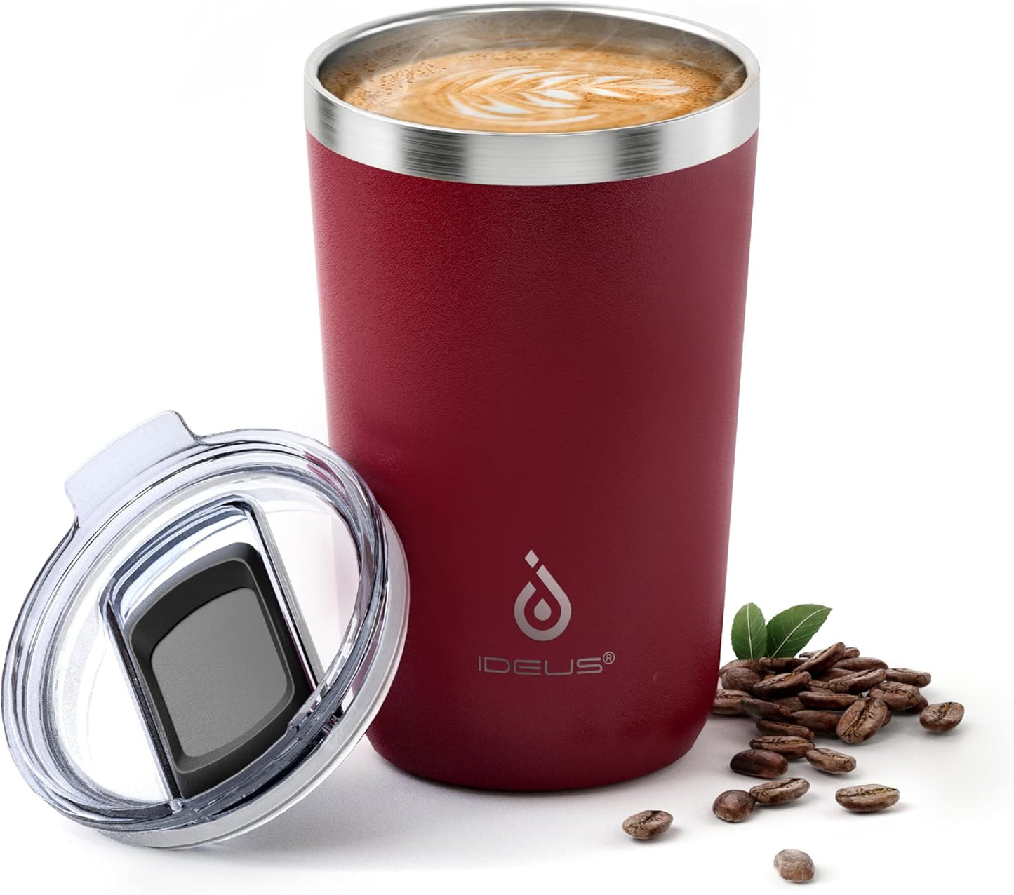 Ideus 20 oz Tumbler, Travel Coffee Mug with Splash Proof Sliding Lid, Double Wall Stainless Steel Vacuum Insulated Coffee Mug for Home and Office, Keep Beverages Hot or Cold, Avocado Green