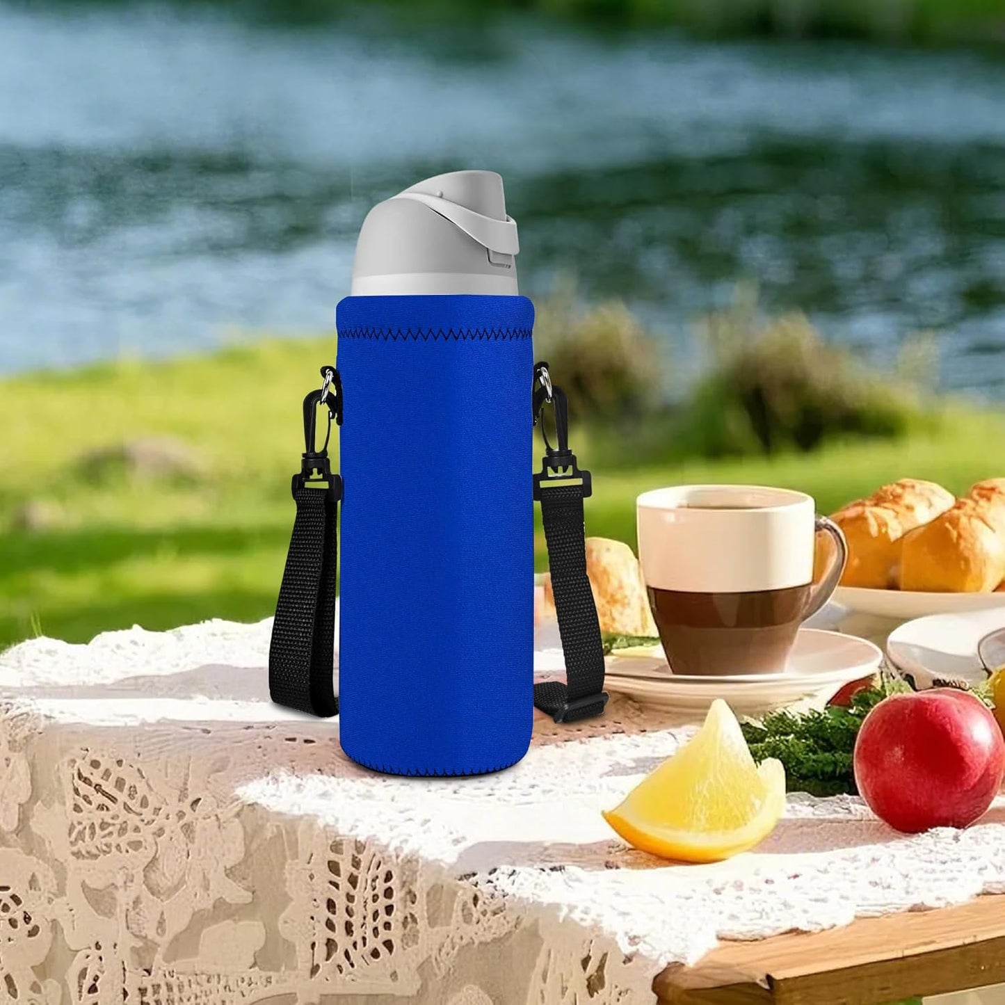 AUPET Water Bottle Sling Bag Carrier Crossbody Sleeve,Insulated Neoprene Bottle Case Holder Pouch Cover 500ML/17oz with Shoulder Strap for Walking Women Men