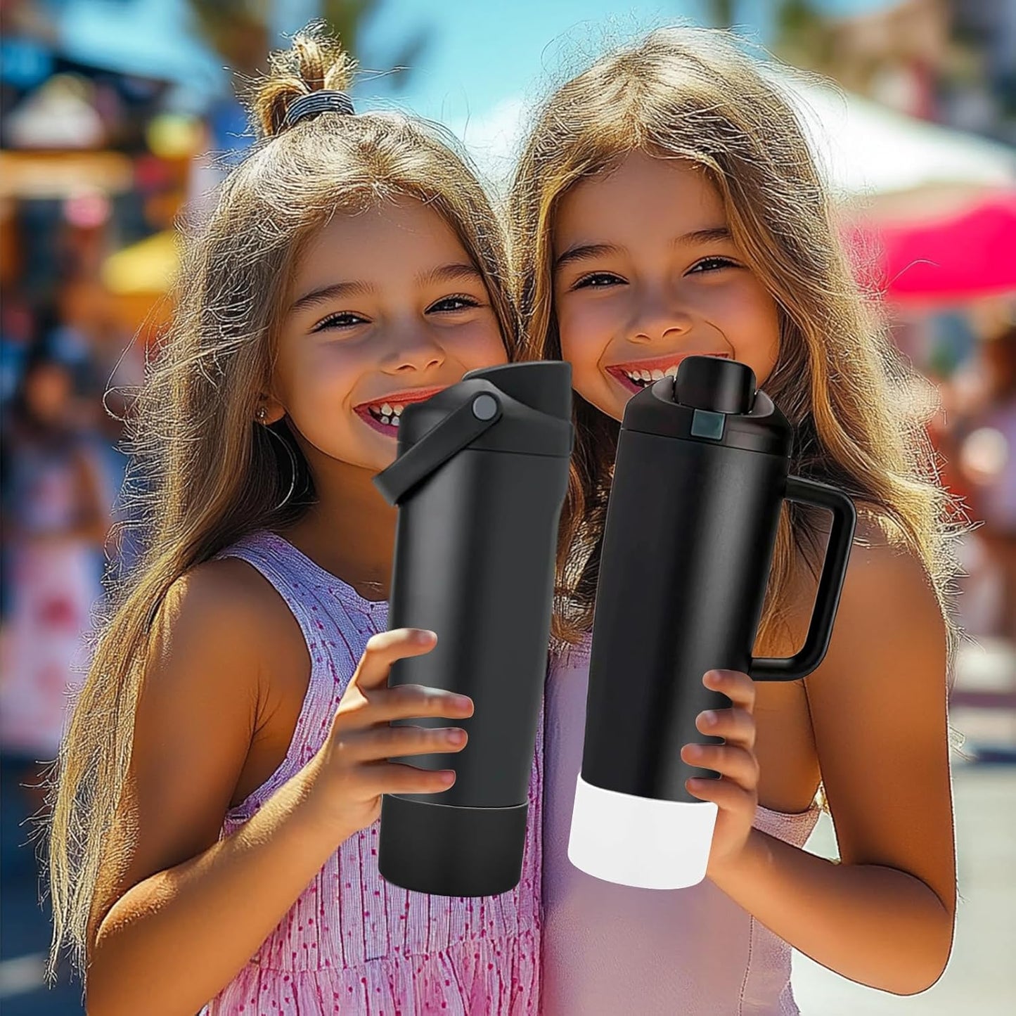 Mity rain 2PCS Protective Silicone Boots for Owala 30oz & 40oz FreeSip Sway Bottles & Tumblers - Accessories for owala, Enhances Stability & Prevents Scratches(Black Cherry)