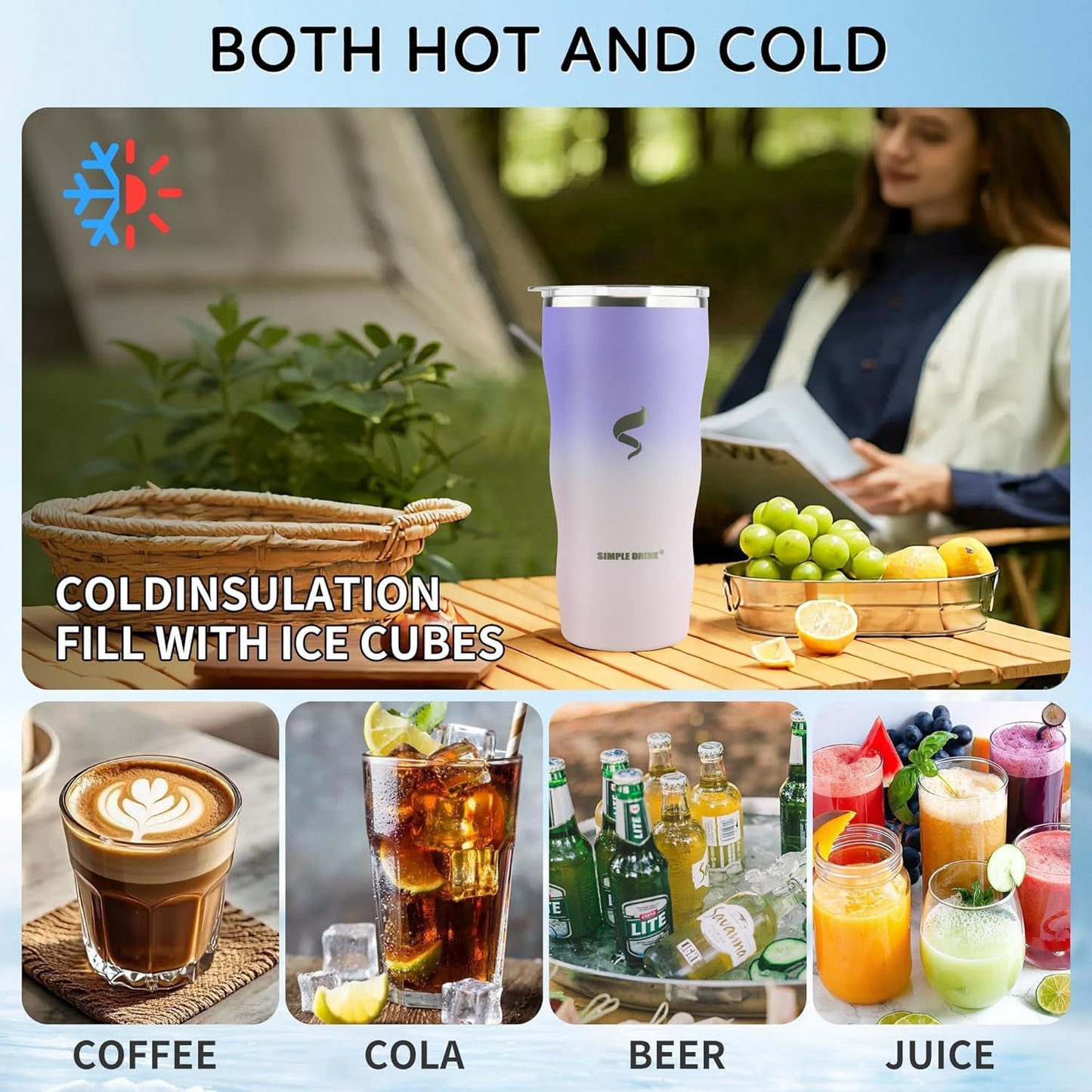 20Oz Insulated Tumbler With Straw And Lid, Stainless Steel Coffee Cup, Double Wall Vacuum Travel Mug,Spill proof Iced Coffee Tumbler, Beach tumbler, Green Red Tumbler