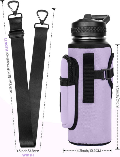 Sports rabbit Universal Water Bottle Holder – Durable Oxford & Neoprene Hybrid Design Compatible with Stanley 30/40oz Handled & 64/87oz Straight Tumblers, Adjustable Strap for Gym, Travel, Outdoors