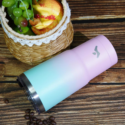 Konokyo 20 oz Tumbler with Handle and 2 Straw 2 Lid, Insulated Water Bottle Stainless Steel Vacuum Cup Reusable Travel Mug,Black