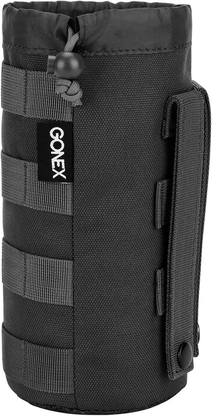 Gonex Tactical MOLLE Water Bottle Pouch, Drawstring Open Top & Mesh Bottom Travel Water Bottle Bag Hydration Carrier