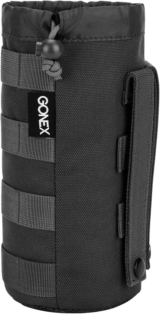 Gonex Tactical MOLLE Water Bottle Pouch, Drawstring Open Top & Mesh Bottom Travel Water Bottle Bag Hydration Carrier