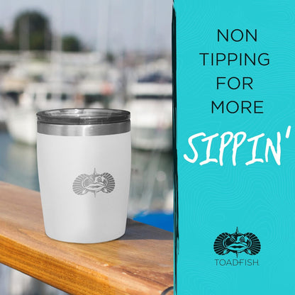 Toadfish Non-tipping 10oz Double Wall Insulated Stainless Steel Rocks Tumbler w/ East Slide Lid - Graphite