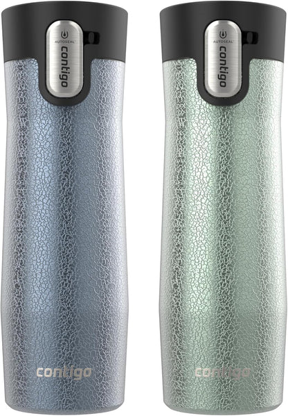 Contigo AUTOSEAL West Loop Vacuum-Insulated Stainless Steel Travel Mug with Easy-Clean Lid 12 oz Blueberry