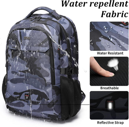 DUSLANG 17 Inch Laptop Backpack for Travel Water Resistant College Backpack for Men/Women Laptop Bag with USB Charging Port,Black - Colors B