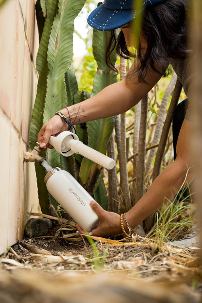 LifeStraw Go Series — Insulated Stainless Steel Water Filter Bottle for Travel and Everyday Use Removes Bacteria, Parasites and Microplastics, Improves Taste, 1L Aegan Sea