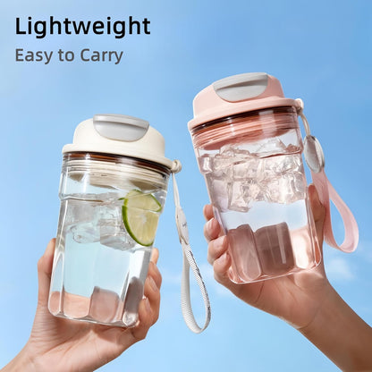 16oz Trendy Reusable Portable Tumbler - BPA Free, Leak - Proof, Lightweight & Easy to Carry,Ideal for On - the - Go Sipping (Brown)