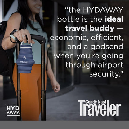 HYDAWAY 17oz Travel Collapsible Water Bottle - BPA-Free, Leakproof, Lightweight, Space-Saving