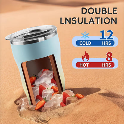 20Oz Insulated Tumbler With Straw And Lid, Stainless Steel Coffee Cup, Double Wall Vacuum Travel Mug,Spill proof Iced Coffee Tumbler, Beach tumbler, Green Red Tumbler